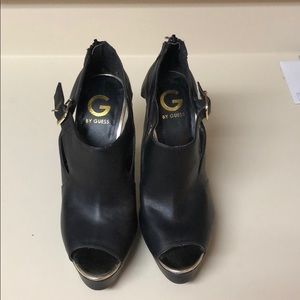 G by Guess faux leather black heels